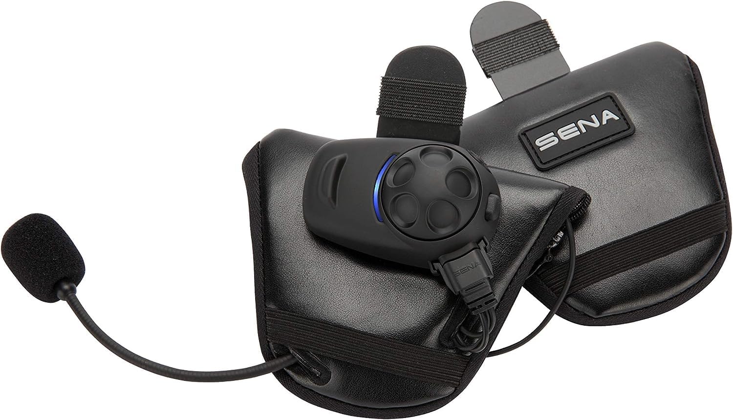 SPH10H-FM-01 Motorcycle Bluetooth Stereo Headset and Intercom with Built-in FM Tuner for Half Helmets, Black