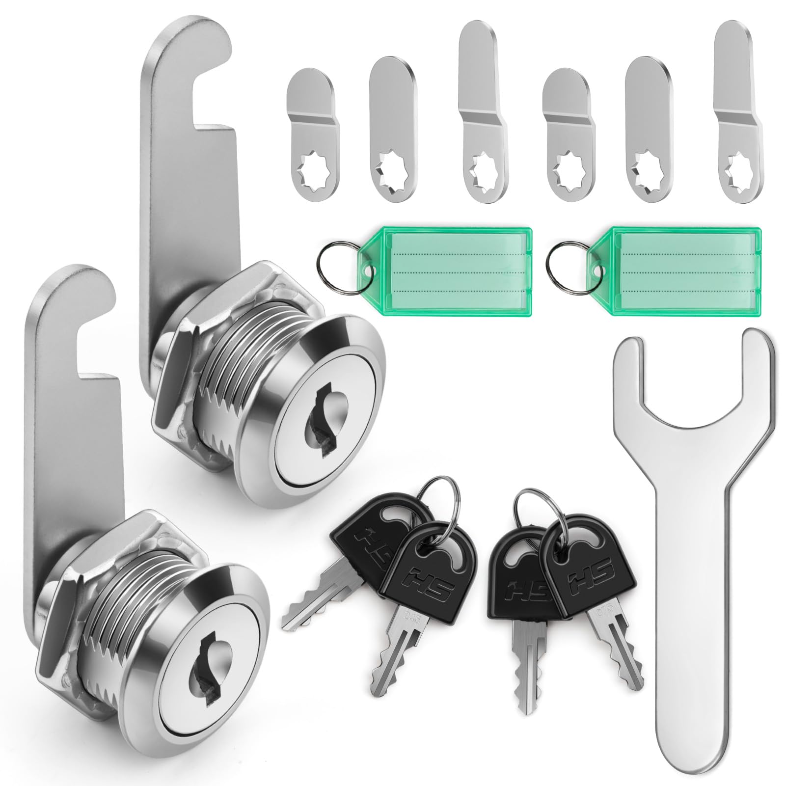 Taoduod 2pc Cerradura de Buzón 20mm Cerradura de Palanca de Correo con 4 Llaves 4 Placas de Bloqueo Diferentes Cerradura de Puerta de Caja Cerradura de Leva para Gabinete Armario Cajón Muebles Puertas