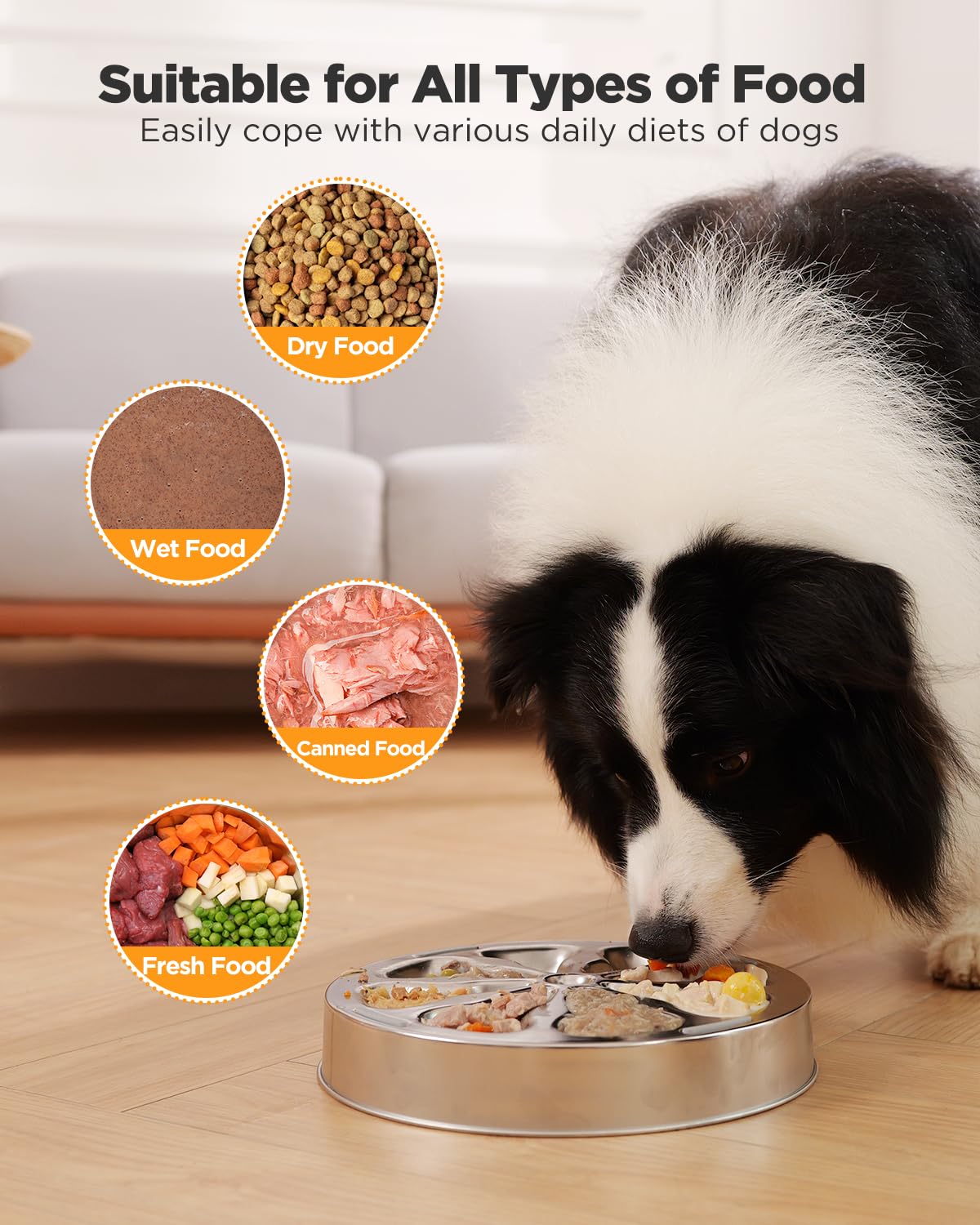 Oiwliur 2-Pack Slow Feeder Dog Bowls – Stainless Steel Metal Bowls with Double-Sided Design, 5 Cups Large Capacity for Dry, Wet, Raw Food, Slow Feeding for All Dog Sizes, Easy to Clean, Non-Slip - image 3