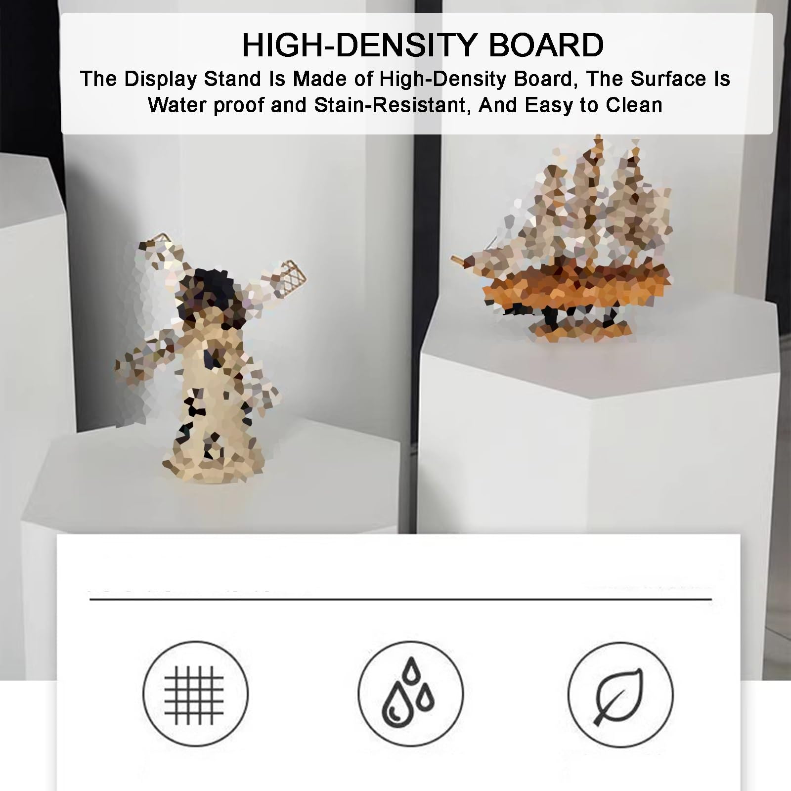 Espositore esagonale con piedistallo per decorazione di eventi e live streaming, ideale per l'installazione di spogliatoi