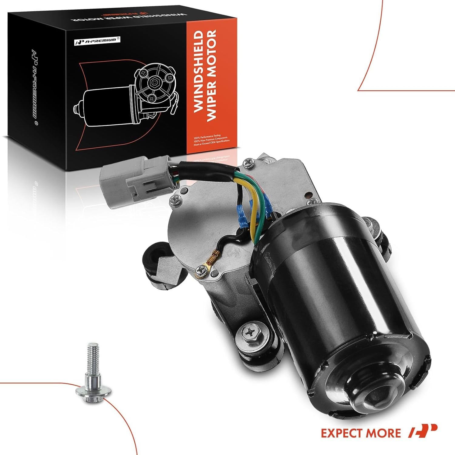 A-Premium Front Windshield Wiper Motor Without Washer Pump Compatible with Toyota Tercel 1997-1999, Paseo 1998, 1.5L, 5-Pin, Replace# 85110-16650