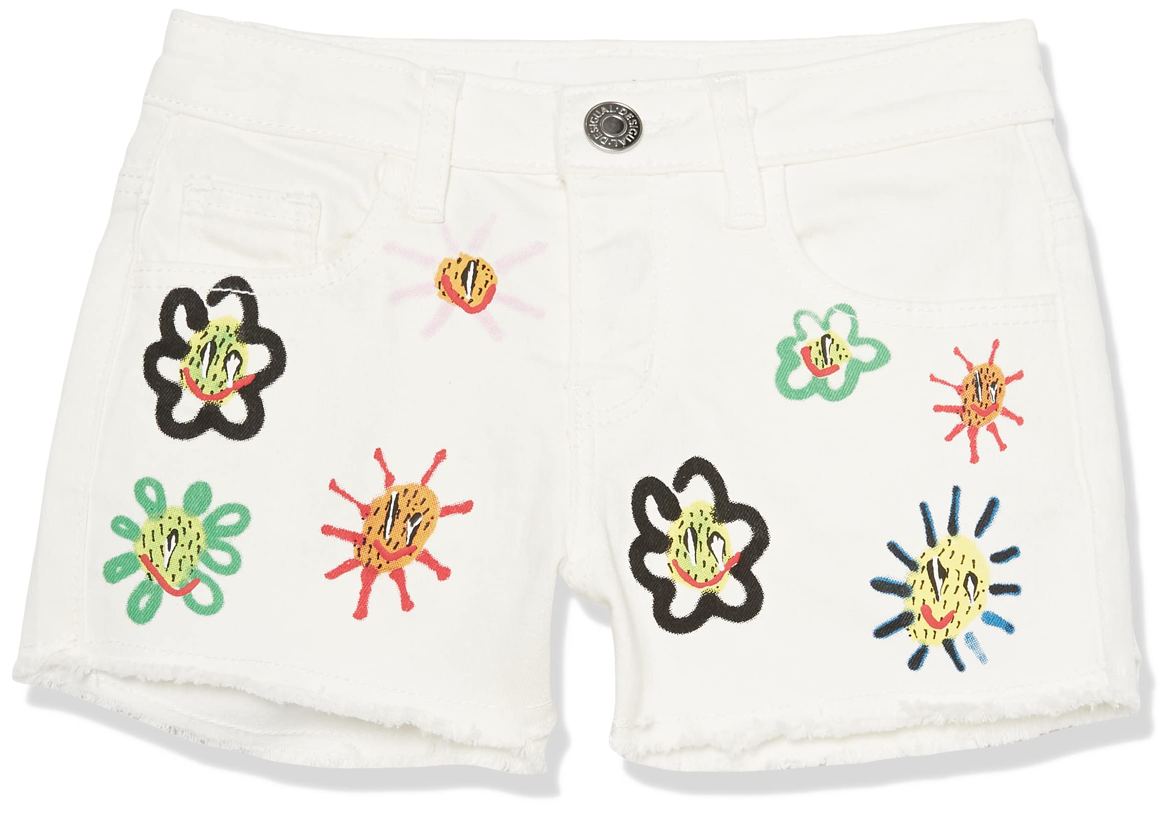 Desigual Denim_Flowers Jeans, White, 12 Years Muchachas