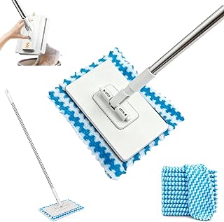 Mini Mop, Hands Free Flat Mop for Tile & Hardwood – Includes 10 Cloths