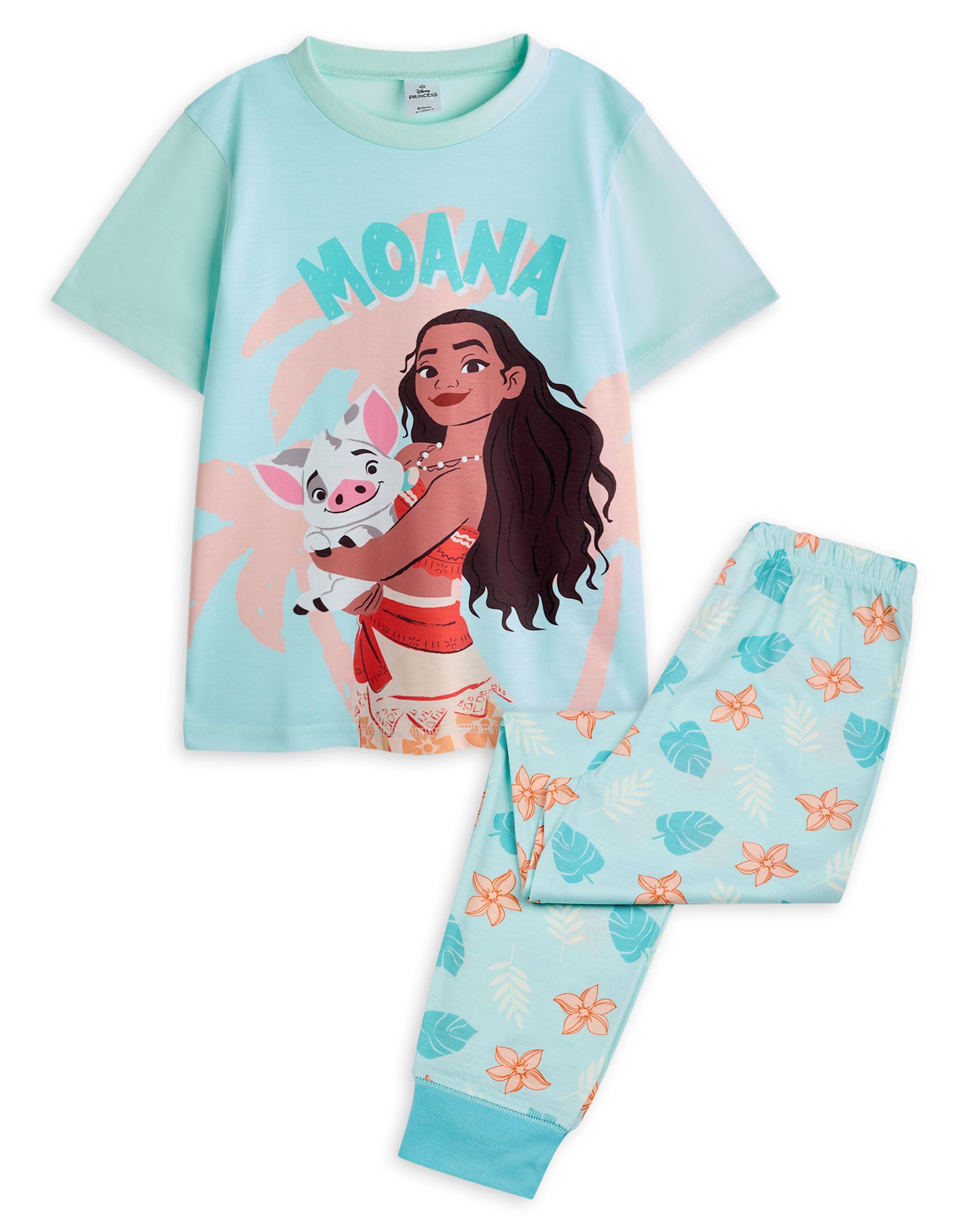 Disney (9-10 Years) Short Sleeve Long Leg Pyjama Set (Girls Blue)