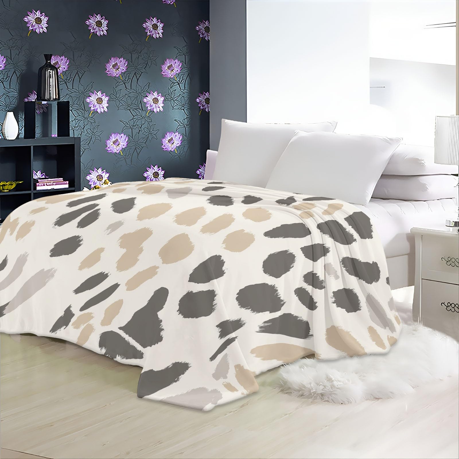Prezent Prosty styl Lampart Flanelowy Koc Koc Miękki Kolor Prezent na Walentynki Rocznica Urodziny Żona i Mąż Dziewczyna Chłopiec 180 X 200 cm