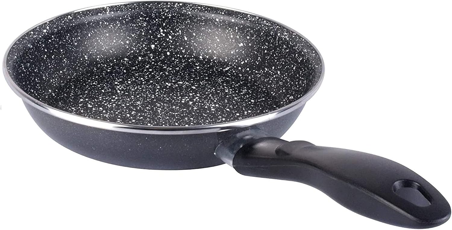 Magefesa K2 Gransasso Set of 3 Frying Pans 20/24/28 cm, Vitrified Steel Exterior, Grey, Non-Stick Two-Layer, Stone Effect, Special Induction, 50% Energy Saving