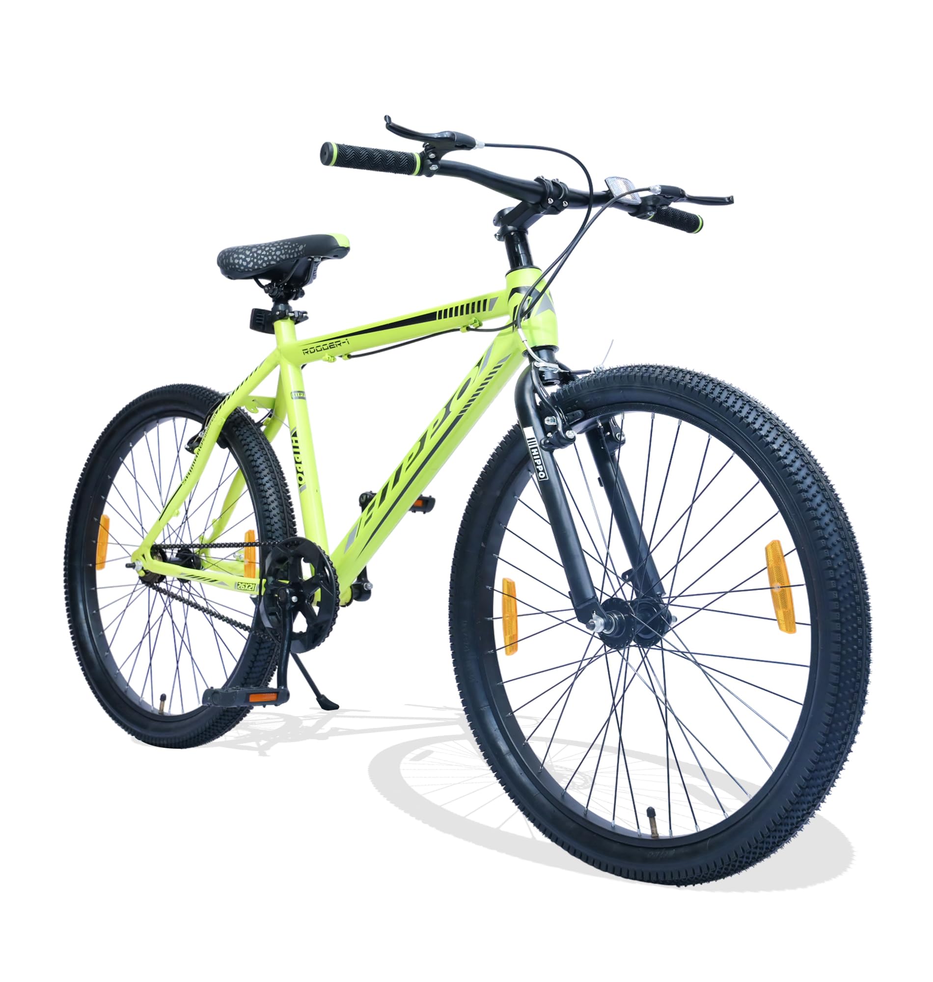 HIPPO HippoBikes Rogger Single Speed MTB with Rigid Fork Steel Rim Power Brake for City Ride 27.5 T Mountain Cycle (Single Speed, Yellow, Rigid)-image-34