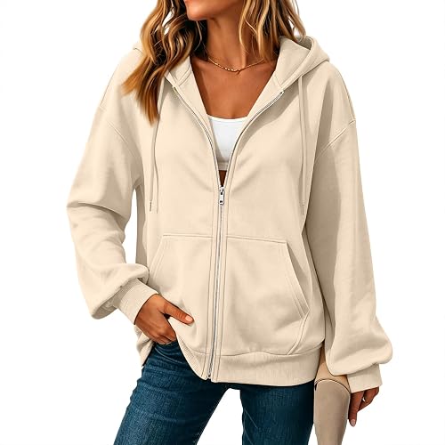 Womens Hoodies Zip Up Preppy Winter Hooded Winter Fall Sweatshirt | Drop Shoulder Drawstring, Matching Wearable, Cozy Warm Soft, Sherpa Jacket, Casual Cute Funny, Youth Juniors Teacher