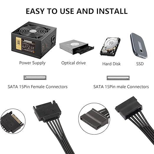 Cable Splitter SATA SinLoon 1 a 5 HDD SSD 23.5cm miniatura 5