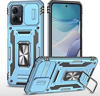 YBROY Capa para Xiaomi Poco F5 5G, TPU macio + PC rígido, capa resistente à prova de choque, função de suporte, capa antiarranhões para Xiaomi Poco F5 5G. (azul)