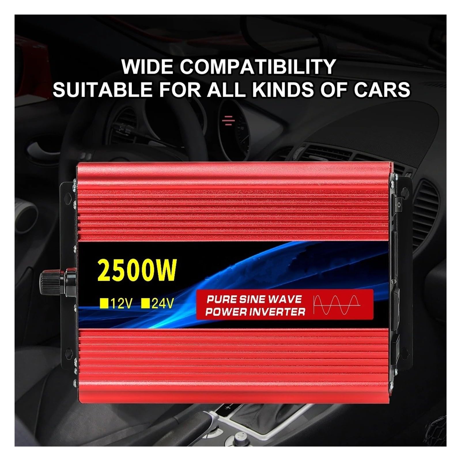 Inversor Onda Sinusoidal Pura 12 V/24 V A CA 110 V 60 Hz Convertidor Portátil Voltaje 6000 W para Coche con Transferencia LED Convertidor(12V 60HZ,3500W)