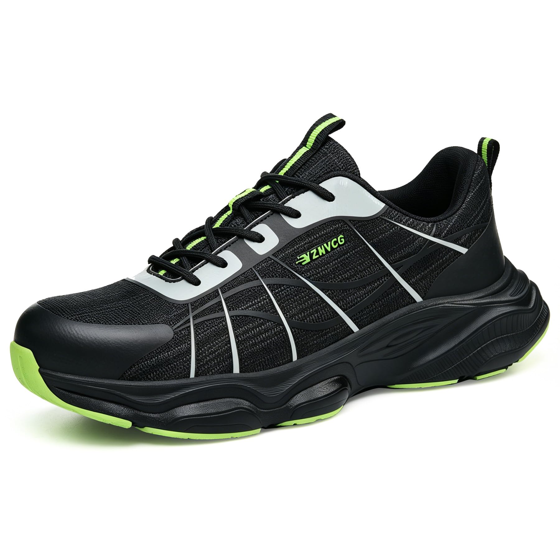 Hogent Steel Toe Shoes for Men, Cushioned Safety Work Sneakers