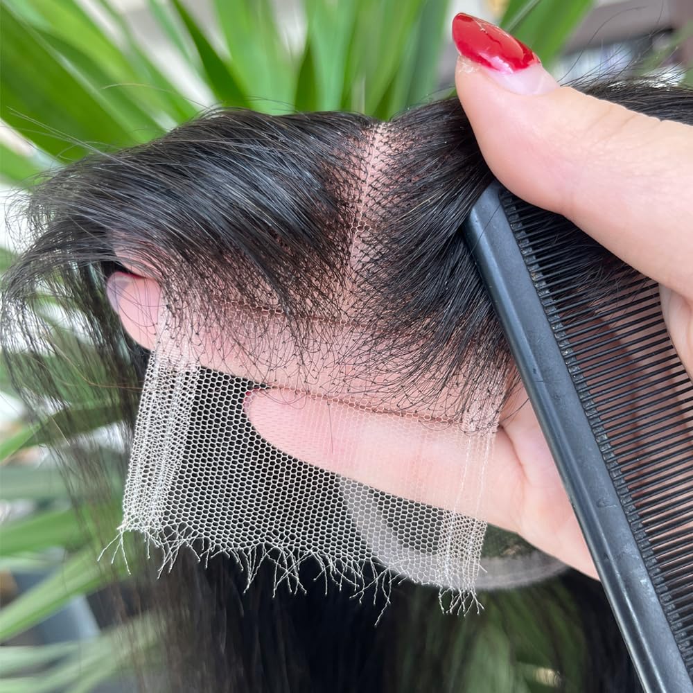 SKINLIKE Real HD Lace Frontal Human Hair Pre Plucked Natural Hairline Invisible Closure Ultra Thin Swiss HD Lace Bleach Knots Closure Human Hair with Baby Hair (5x5 Hd Straight, 14 inch)