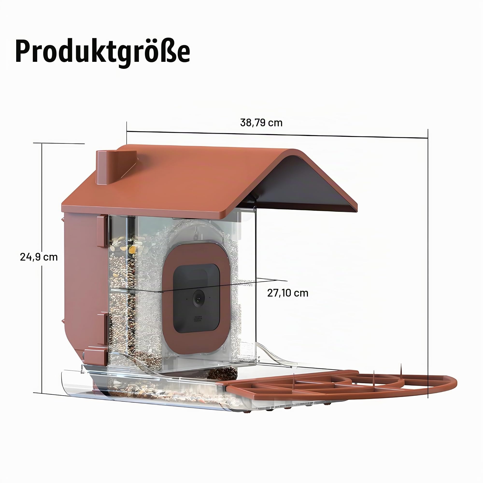 Vogelfutterhaus mit Kamera Haus Outdoor Kompatibel mit Blink Kamera Halterung Wetterfest Großes Fassungsvermögen 1.6LB Wildlife Monitoring (Ohne Kamera)