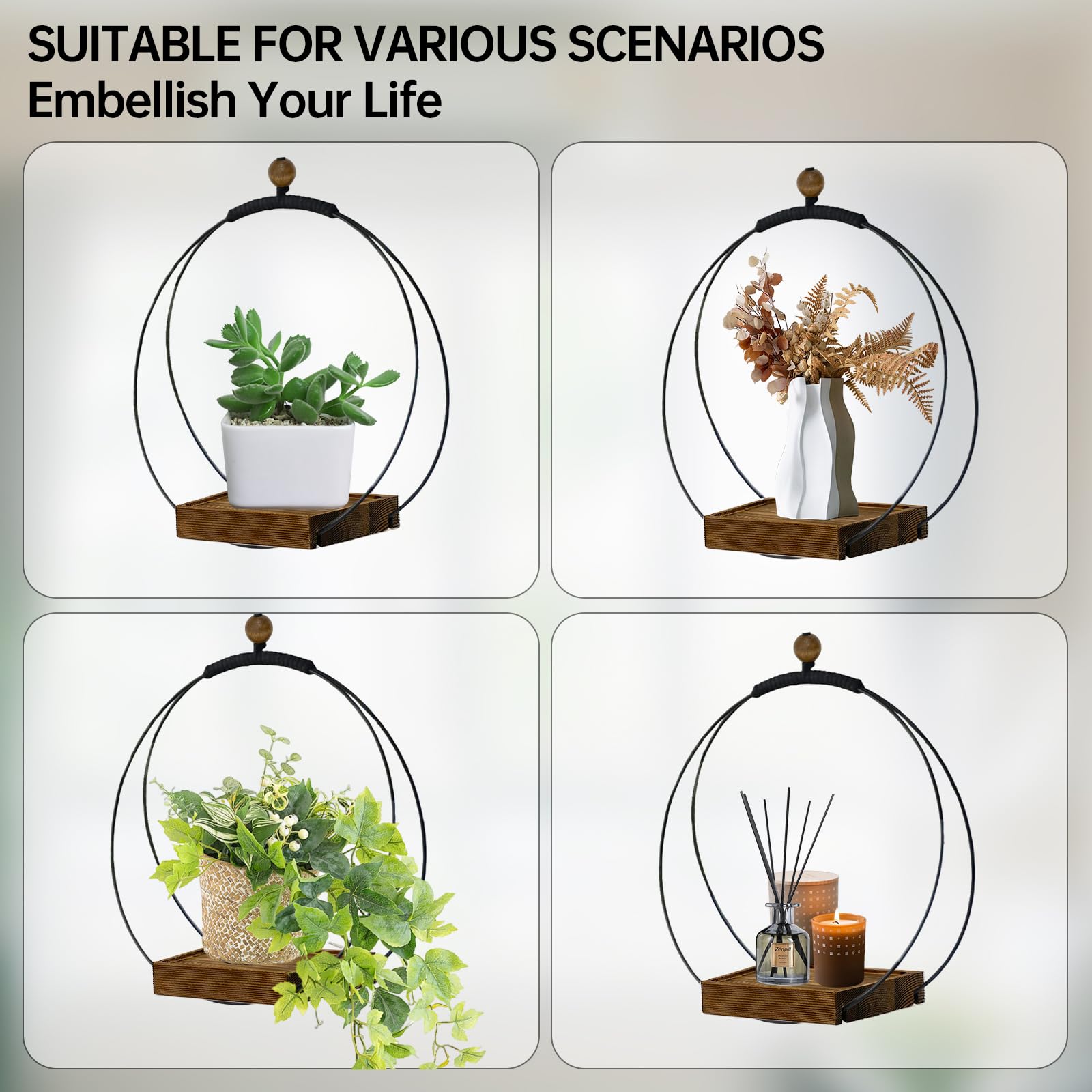 Suspension Pour Plantes, Rétro Classique, Moderne Du Milieu Du Siècle, Jardinière Suspendue Faite Main, étagère De Fenêtre Suspendue En Bois - Canada