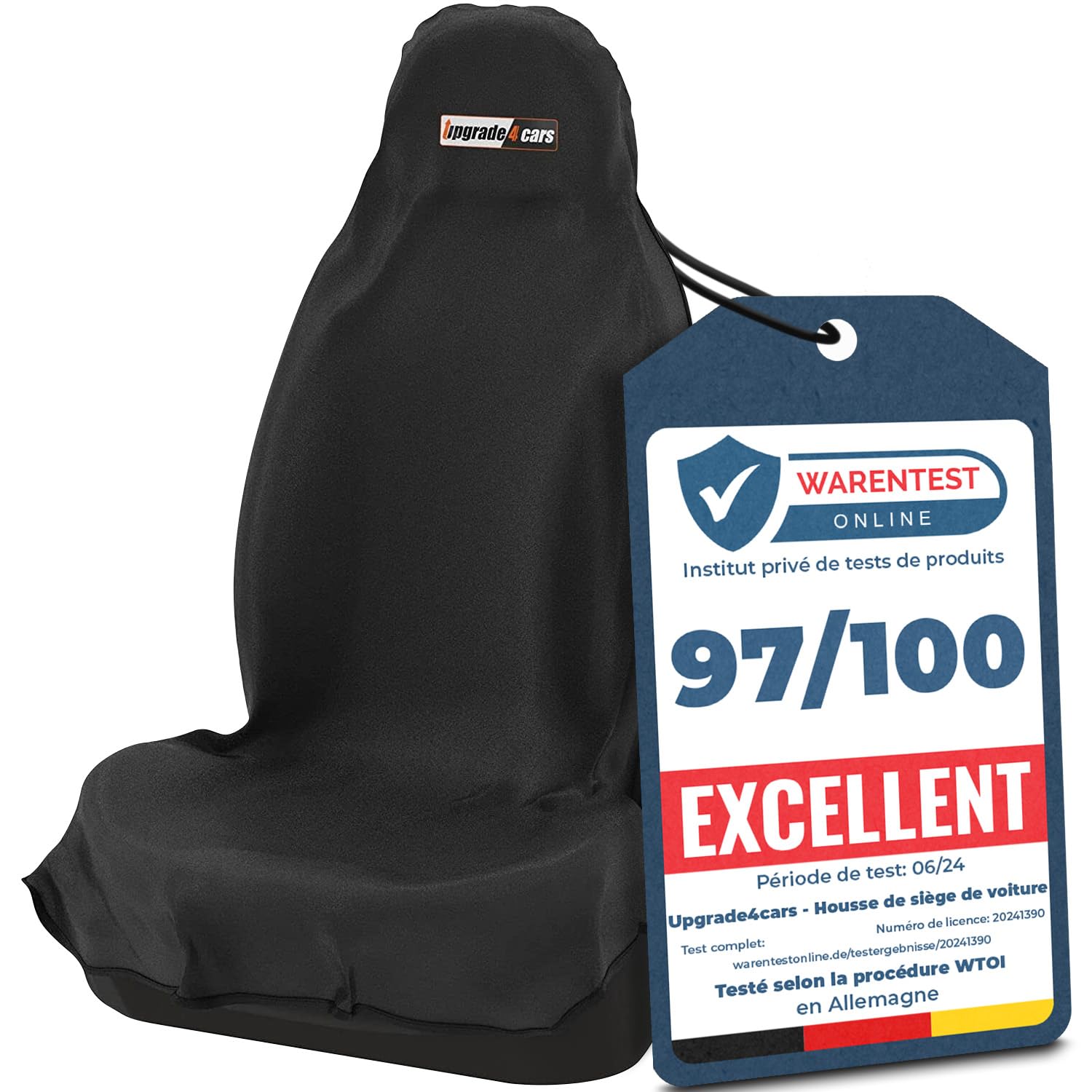 upgrade4cars Housses de Siège de Voiture Avant Universelle Noir Vert | Housse de Sieges Auto Universel pour Conducteur et Passager | Accessoires Interieur Gadget