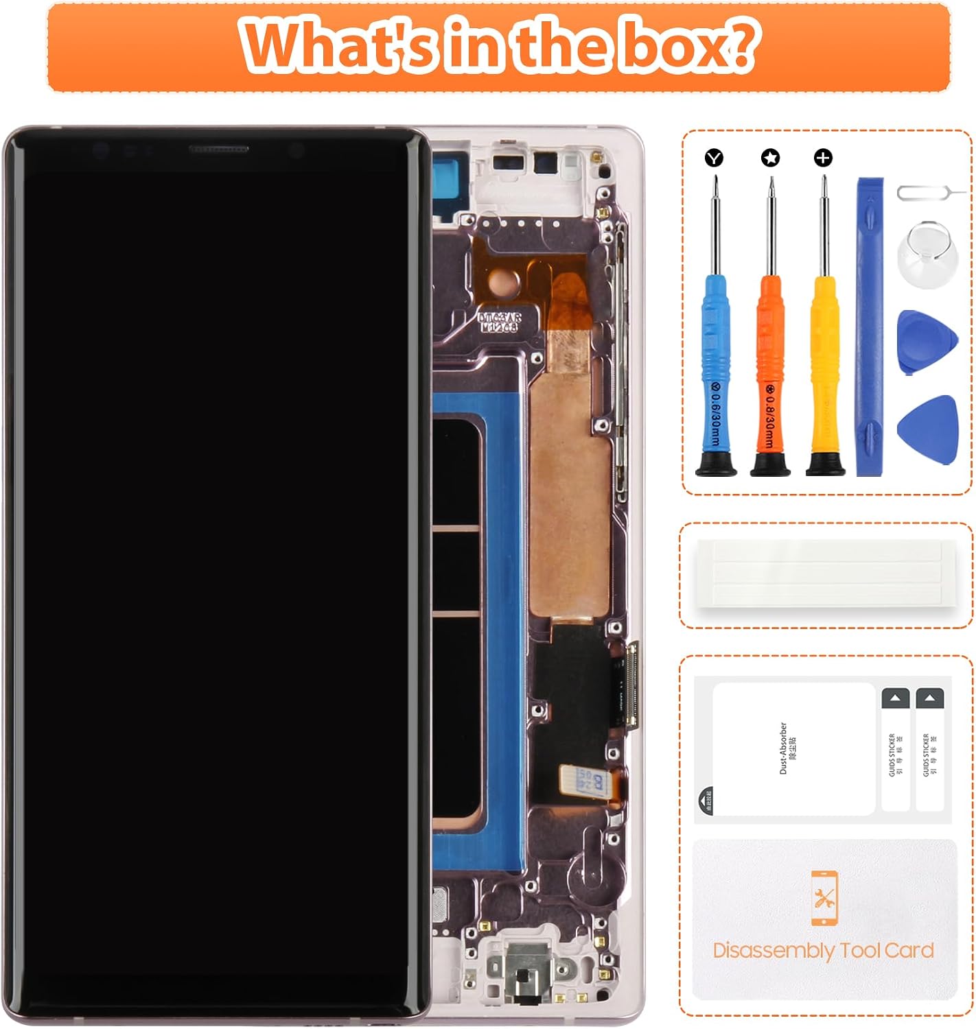 OLED Screen for Samsung Galaxy Note 9 Screen Replacement for Samsung N960 LCD Screen SM-N960F,SM-N960U Touch Display Digitizer Assembly Repair Parts with Frame(Purple with FigerPrint Function)