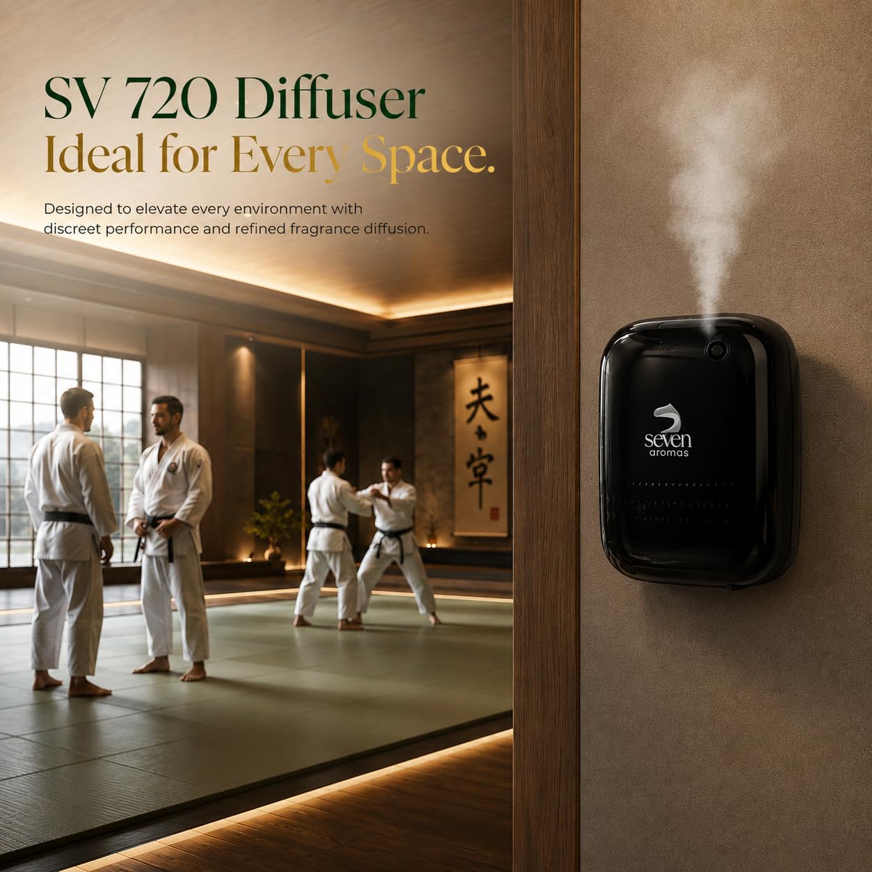 SEVENAROMAS SV720 - Difusor de aroma - Aplicación Bluetooth, máquina de aire para uso doméstico y comercial, cubre 2000 pies cuadrados, difusores portátiles sin agua para habitación grande (negro)