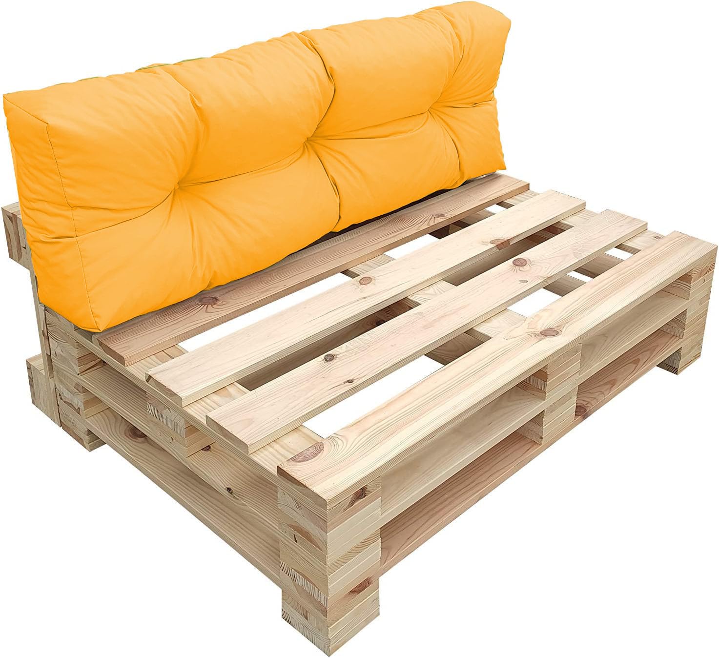 chilly pilley Coussin De Palette EU Imperméable Coussin De Jardin Imperméable Flocons De Mousse Plusieurs Tailles Et Couleurs (Coussin De Dos 120 x 40. Jaune)