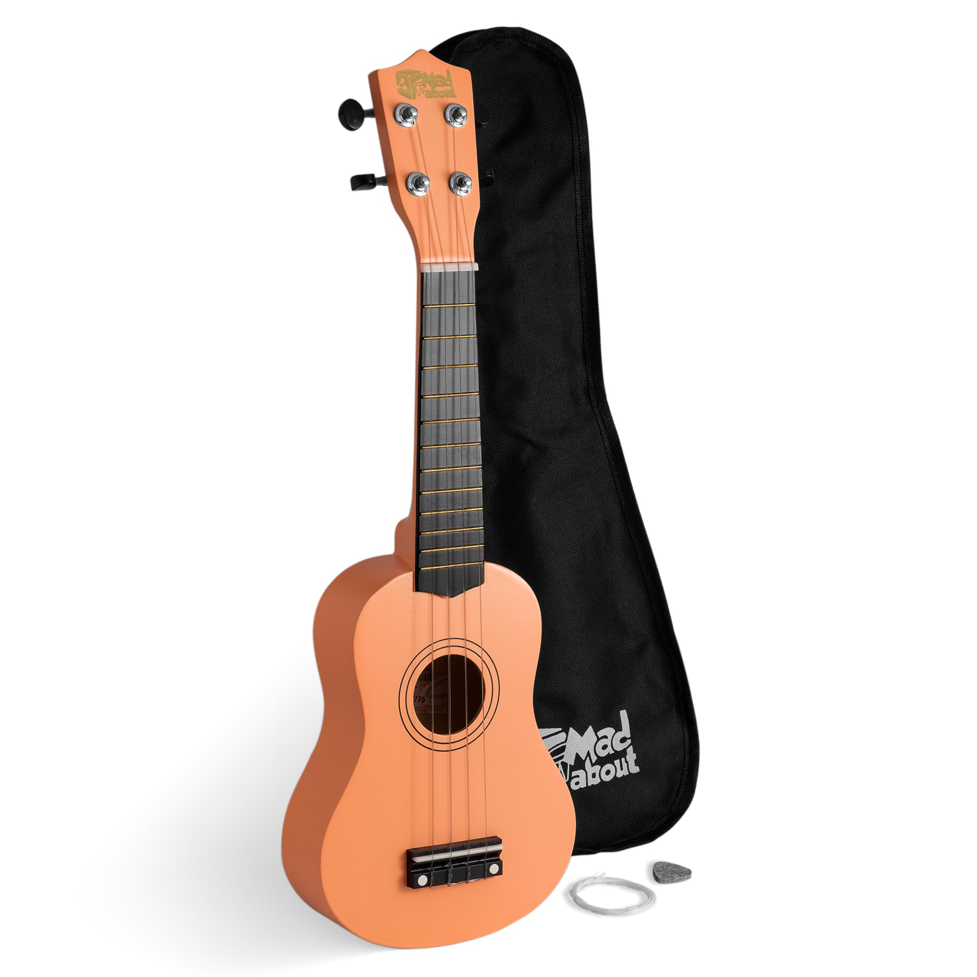 SU8 Soprano Ukulele – Pastel Peach with Gig Bag, Pick, and Spare Strings – Great for Schools and Beginners, Includes Carbon Black Strings for Improved Tuning