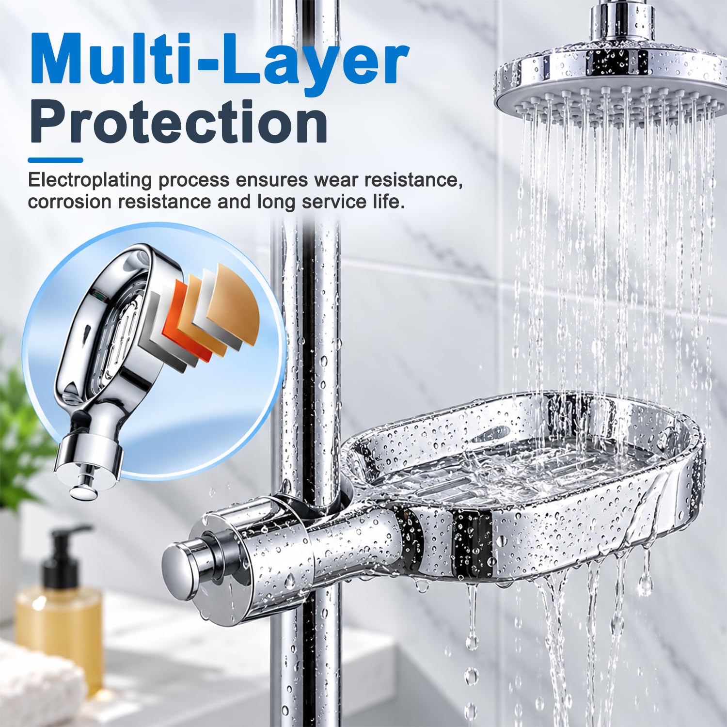 Shower rail soap dish