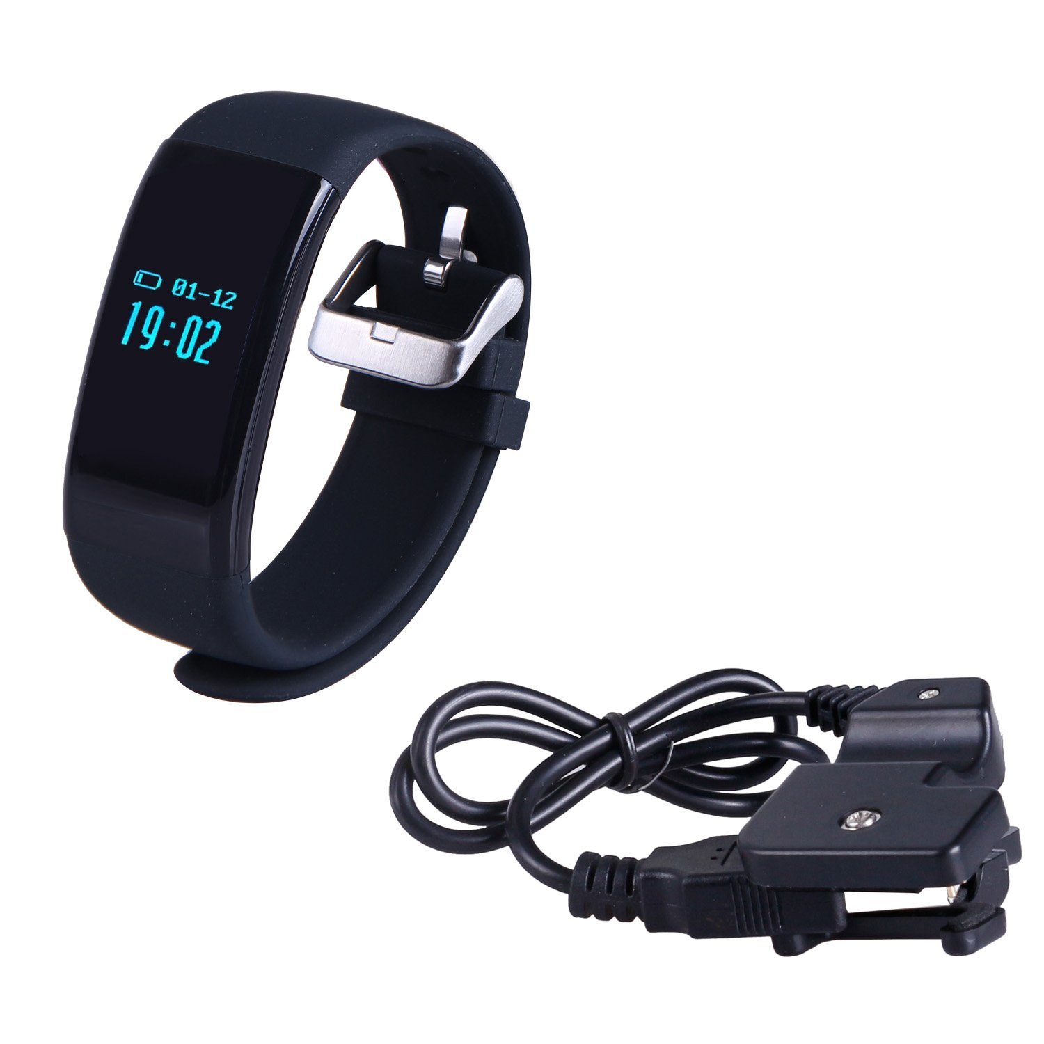 DFit Rilevatore di attività con cardiofrequenzimetro HRM misurazione della frequenza cardiaca pedometro Calorie contatore Sport Orologio per iOS Android Smartphone