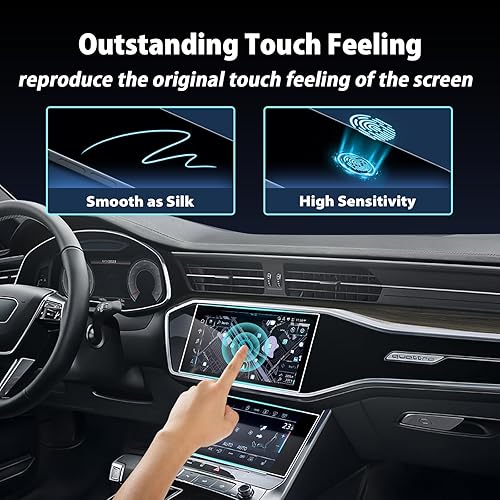 Miniatura 7 de LUWU Protector de pantalla para Audi A6 A7 Q8 2023 2024 Audi A6 A7 Q8 Accesorios 2019-2024 Audi A6 A7 Protector de pantalla de vidrio templado 9H