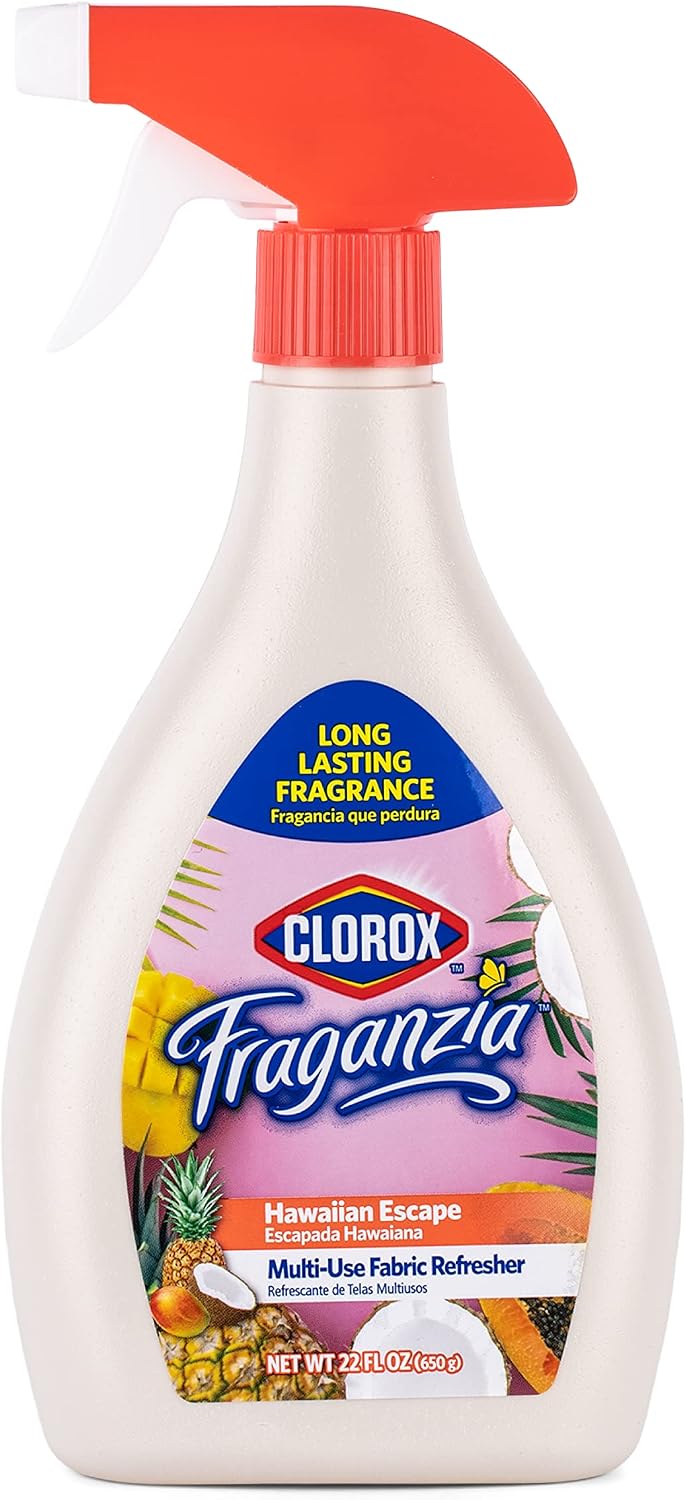 Clorox Fraganzia Multi-Use Refresher Spray, Spring Scent, 22 Fl Oz | Fabric and linen freshener, odor eliminating formula, for couches, curtains, and soft upholstery daily