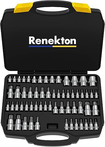 Renekton Juego de dados Torx externos y puntas de estrella, a prueba de manipulaciones, acero S2 y Cr-V, E4 - E20, TT10 - TT60, adaptador de 516 "F