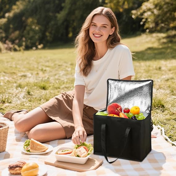 Cool Bag, 2 Pack Medium Insulated Bag with Handles