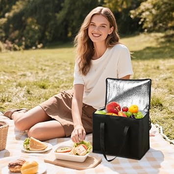 Cool Bag, 2 Pack Medium Insulated Bag with Handles