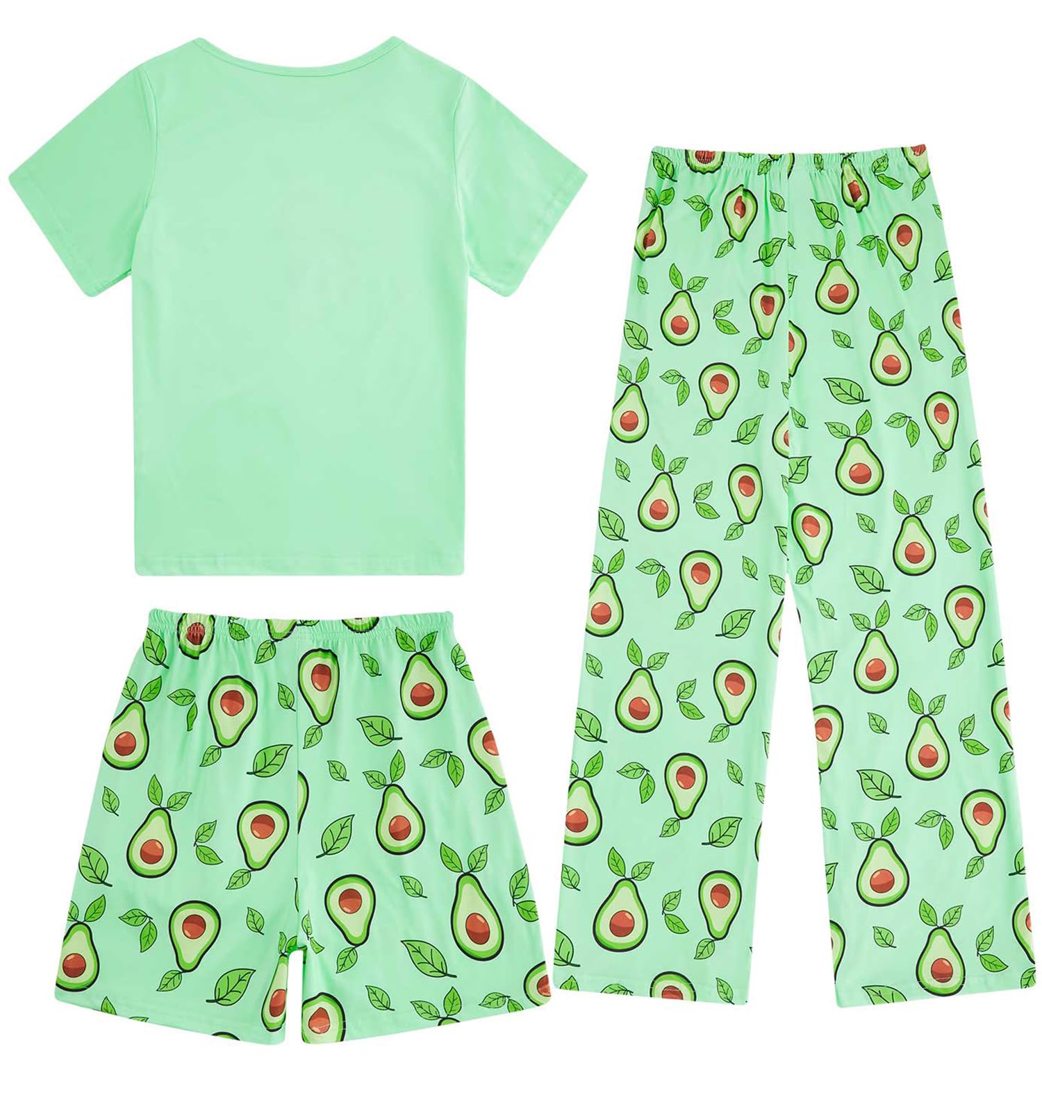 Fanient Pyjamas Filles Enfants Ensembles de Pyjamas imprimés Mignons Pyjamas Trois pièces pour Filles 7-14 Ans
