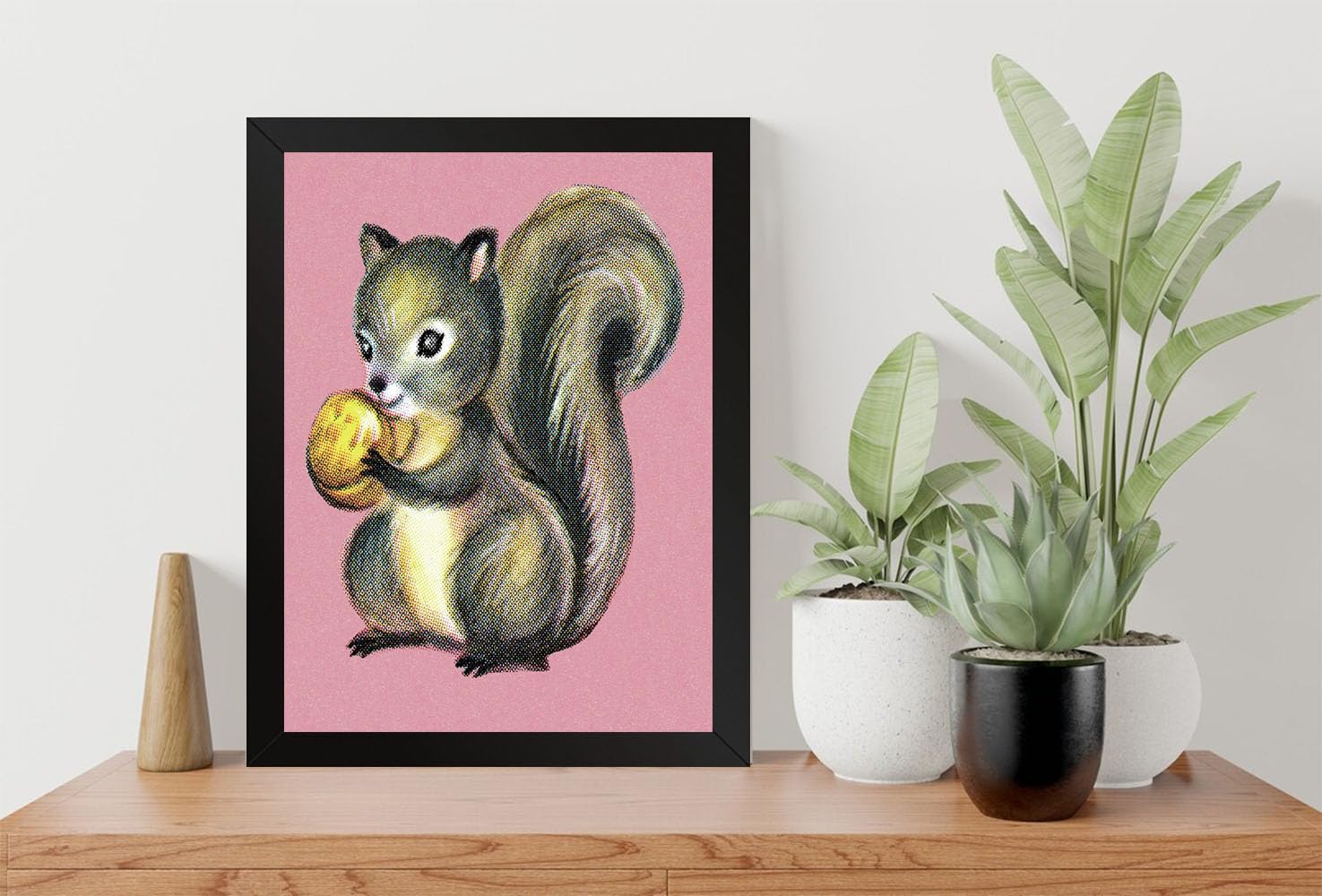 GADGETS WRAP Printed Photo Frame Matte Painting for Home Office Studio Living Room Decoration (9x11inch Black Framed) - Squirrel With A Nut-picture-10