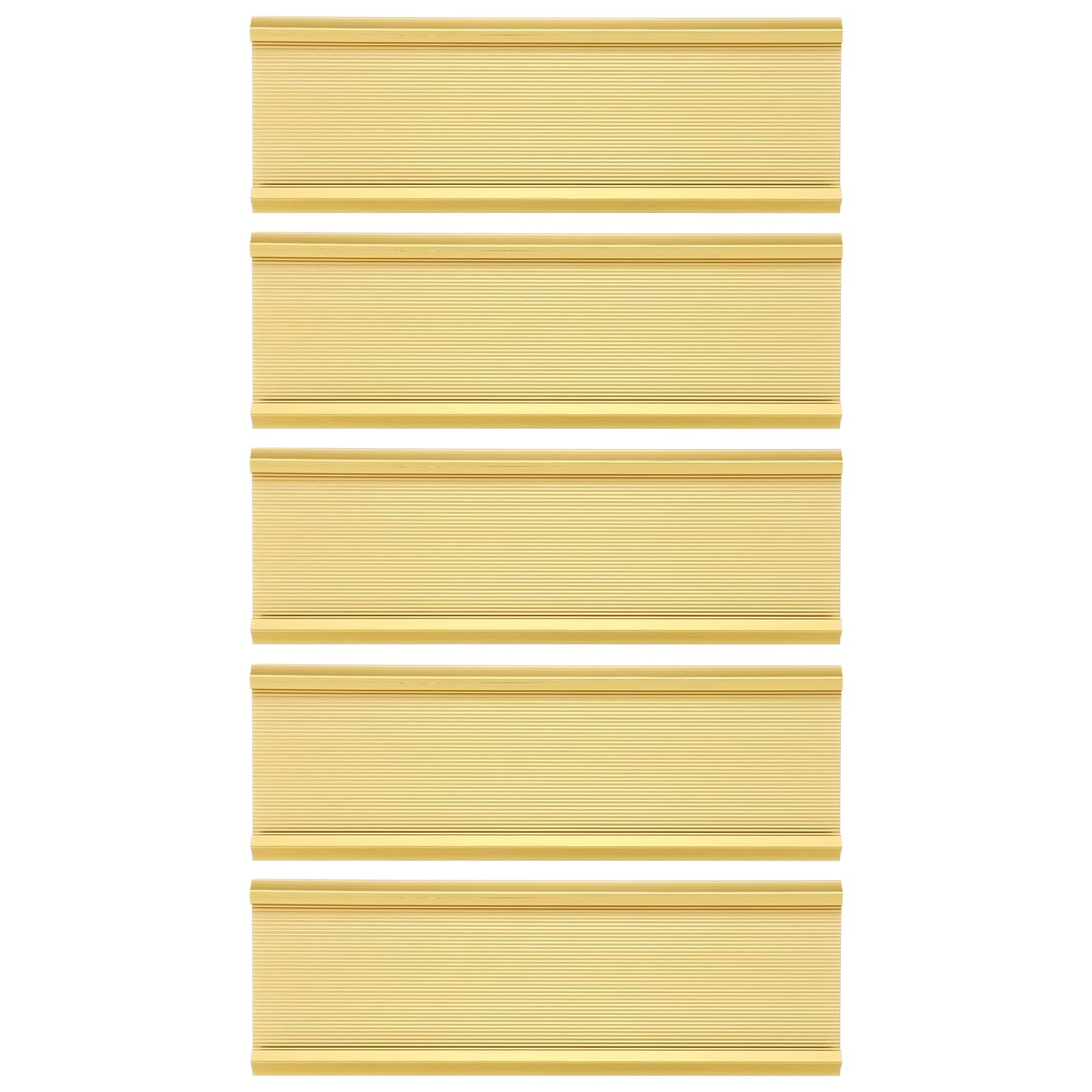 PATIKIL 5 Pack Nameplate Holder for Door or Wall, Aluminum Name Plate Suitable 2x7.1" Image for Office Business Meeting Room, Gold