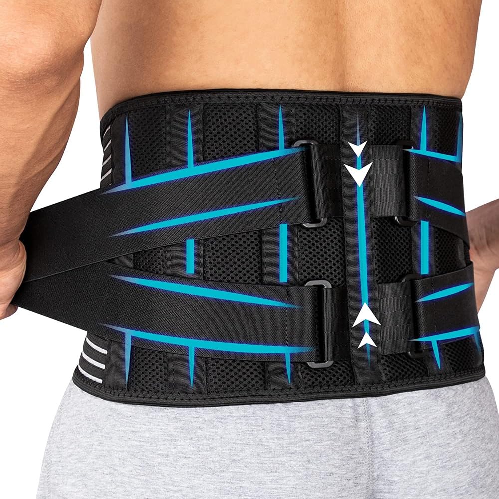 Cinturón de Soporte Lumbar Transpirable para Hombres y Mujeres, Corrector de Postura Ajustable para la Espalda Baja, abdominoplastia, Entrenador de Cintura Deportivo y fi(Black-M 100 * 20 cm)