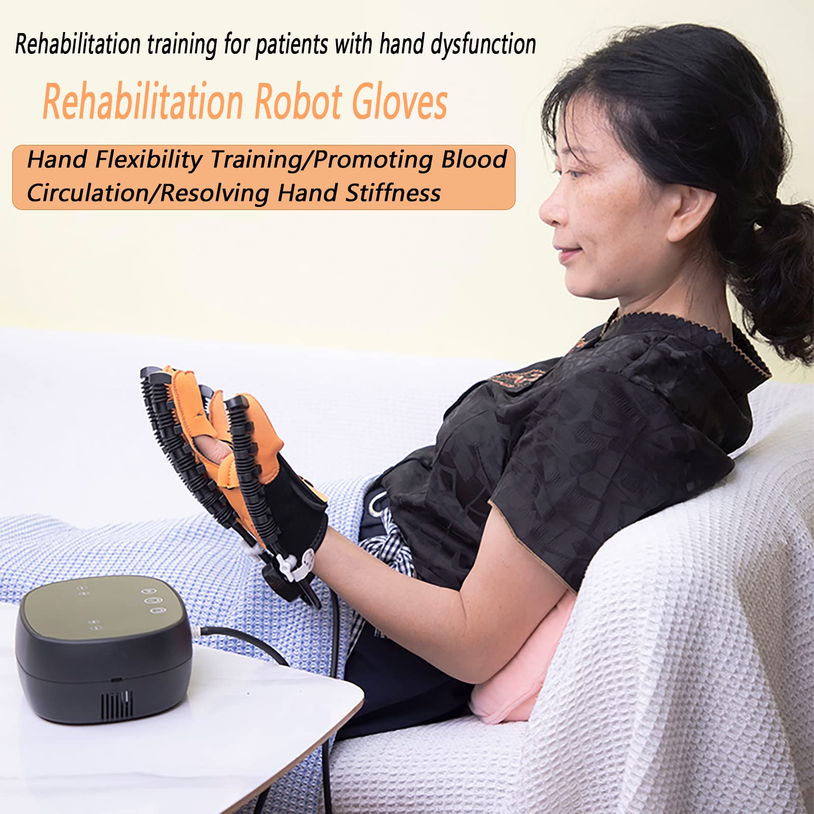Guantes De Robot De Rehabilitación De Autoentrenamiento, Ejercicios De Dedos Y Guantes Auxiliares De Férula De órtesis De Rehabilitación, Minimizan La Espasticidad(Size:código S,Color:mano izquierda)