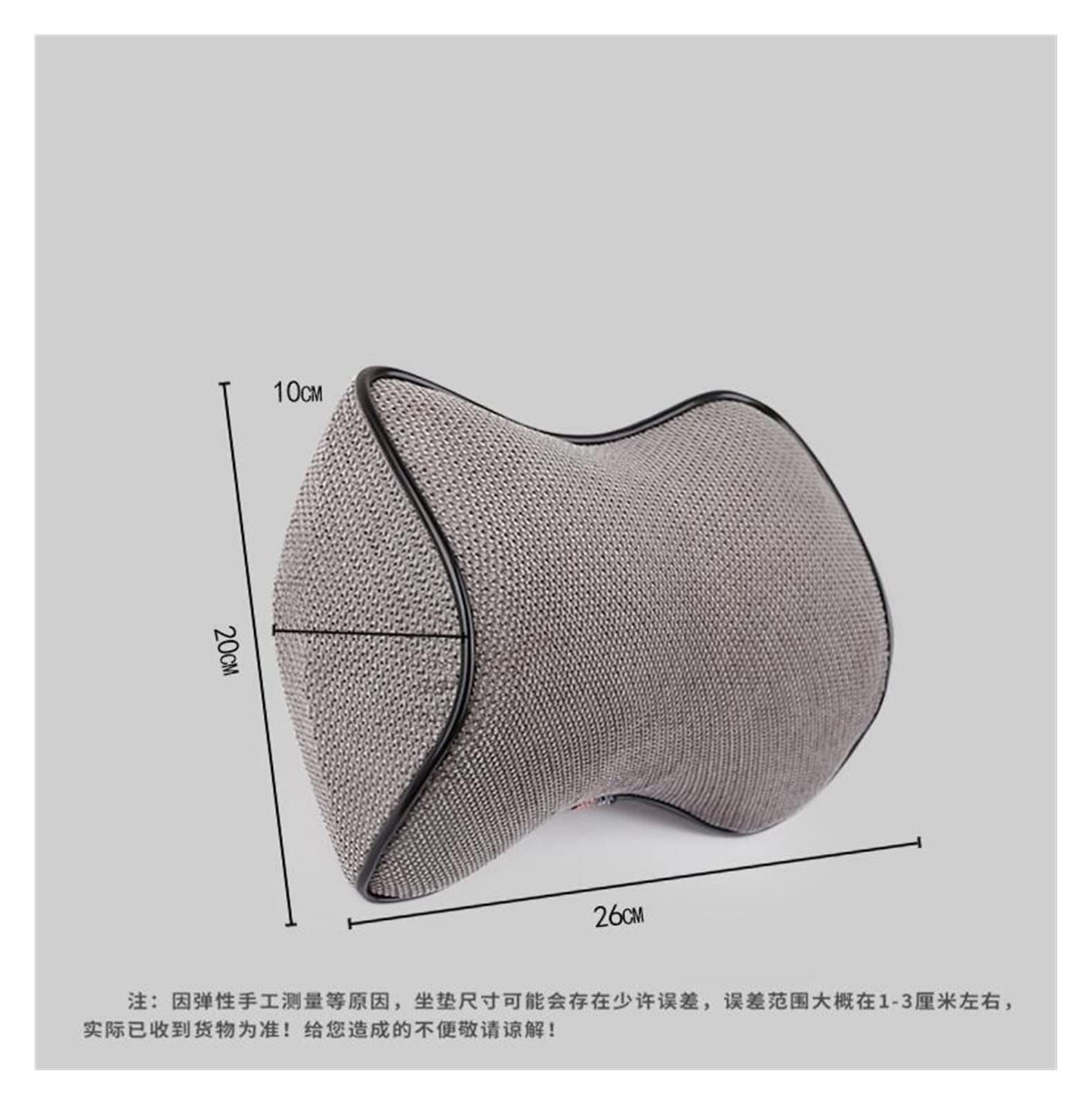 Almohada de algodón y Lino para el Cuello del Coche Almohada de Espuma viscoelástica para el reposacabezas Cojín Ajustable para el Cuello del Coche Almohada Transpirable para el Coche Soporte para l
