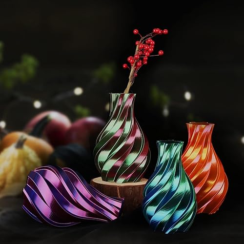 Miniatura 7 de AMOLEN Paquete de filamentos para impresora 3D de ácido poliláctico de seda de doble color, 0.069 in, filamento de impresión 3D PLA que cambia de