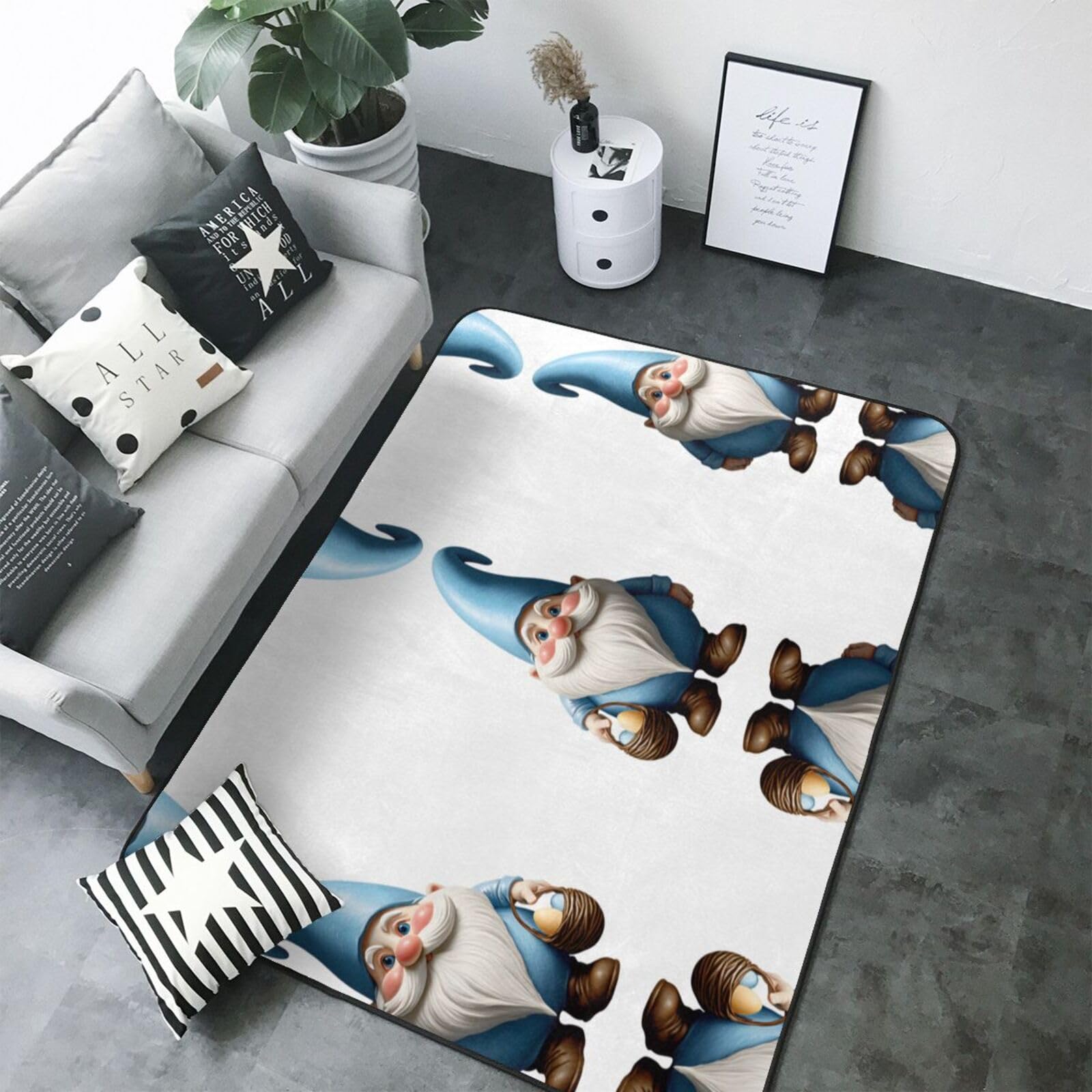 Alfombra con estampado de huevo de Pascua de 80 x 58 pulgadas, alfombra de área para sala de estar, oficina, mesa de café, cama, balcón, suave, esponjosa, absorbente de agua, duradera