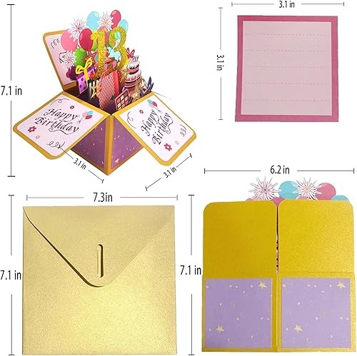 Miniatura 2 de Asmallgf Tarjeta desplegable de feliz cumpleaños número 13 para niña o niño, dulce idea de regalo de cumpleaños de 13 años para sobrina o hija,