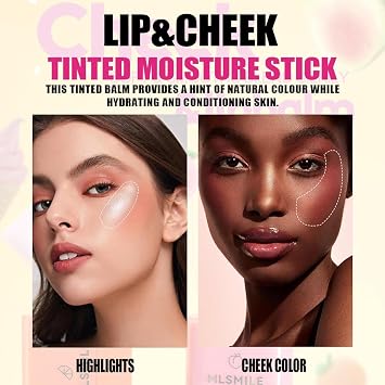 Multi-Purpose Makeup Hydrating Cream Blush Stick, Beauty Solid Moisturizer Stick For Cheek & Eyes & Lips,Waterproof Natural Moisture Smooth Blendable Matte Finish Face Blush Makeup (#03 Lce Cream)