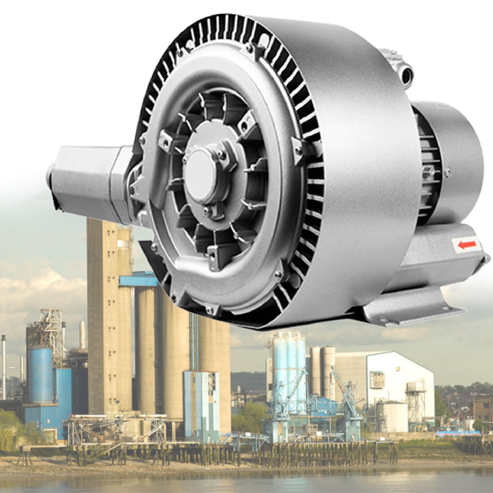 Sprężarka Regeneracyjna 88/110m³/h, 700/850/1300W Przemysłowa Pompa Próżniowa do Dmuchania lub Zassania Powietrza do Aeracji Ścieków Akwarium Staw Rybny 1300W