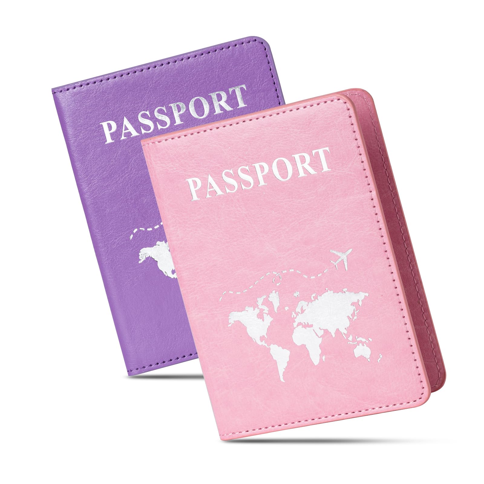 Honmein 2 Pcs Passport holders，Ultra Slim passport wallet，PU Leather Passport Cover for Women and Men…