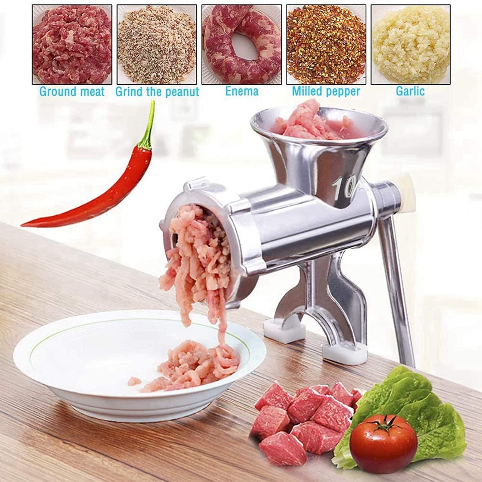 挽き肉ミキサー(绞肉机） Amazon | 多機能 手動式 ミンサー ひき肉器 ソーセージマシン 粉砕