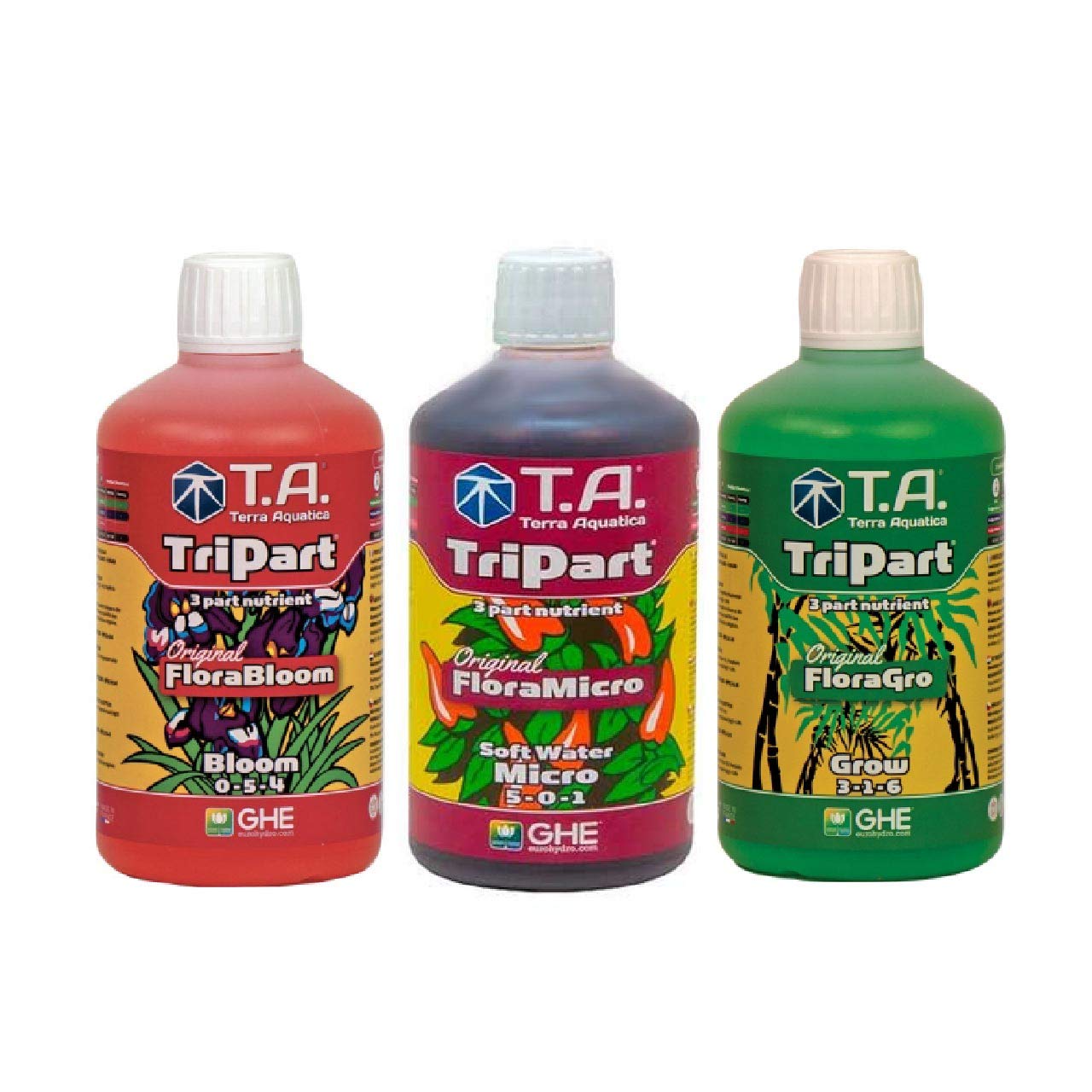 Ghe Pack de Culture Indoor | 3x0,5L | Terra AQUATICA Tripart® Soft Water FloraSeries StarterKit | Grow/Bloom | Made in France | Riche en minéraux | Hydroponie | AUXINE - Jardinerie Alternative®