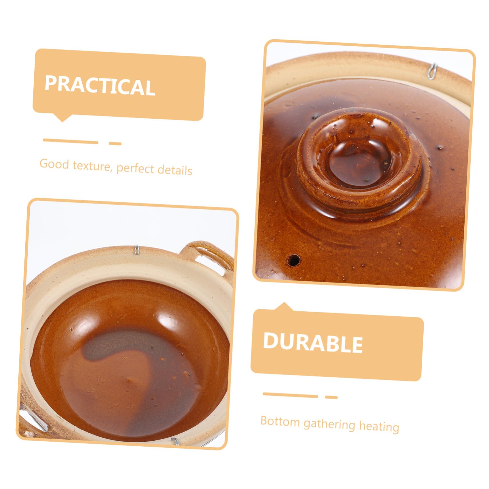 HEMOTON Marmite Terre Cuite pour Cuisine Cocotte Résistante Chaleur Pot Ustensiles de Cuisine