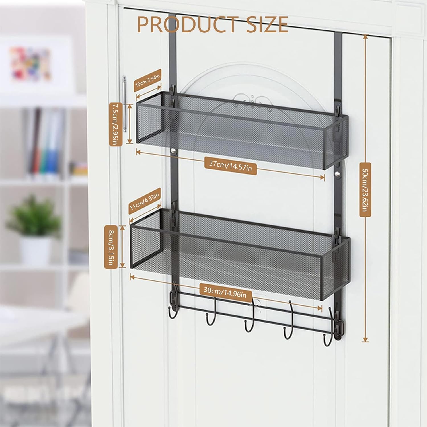 Space Saving Wall Hanging Basket Easy Installion Sturdy Metal Home Accessory For Kitchen Supplies And Bathromm Items