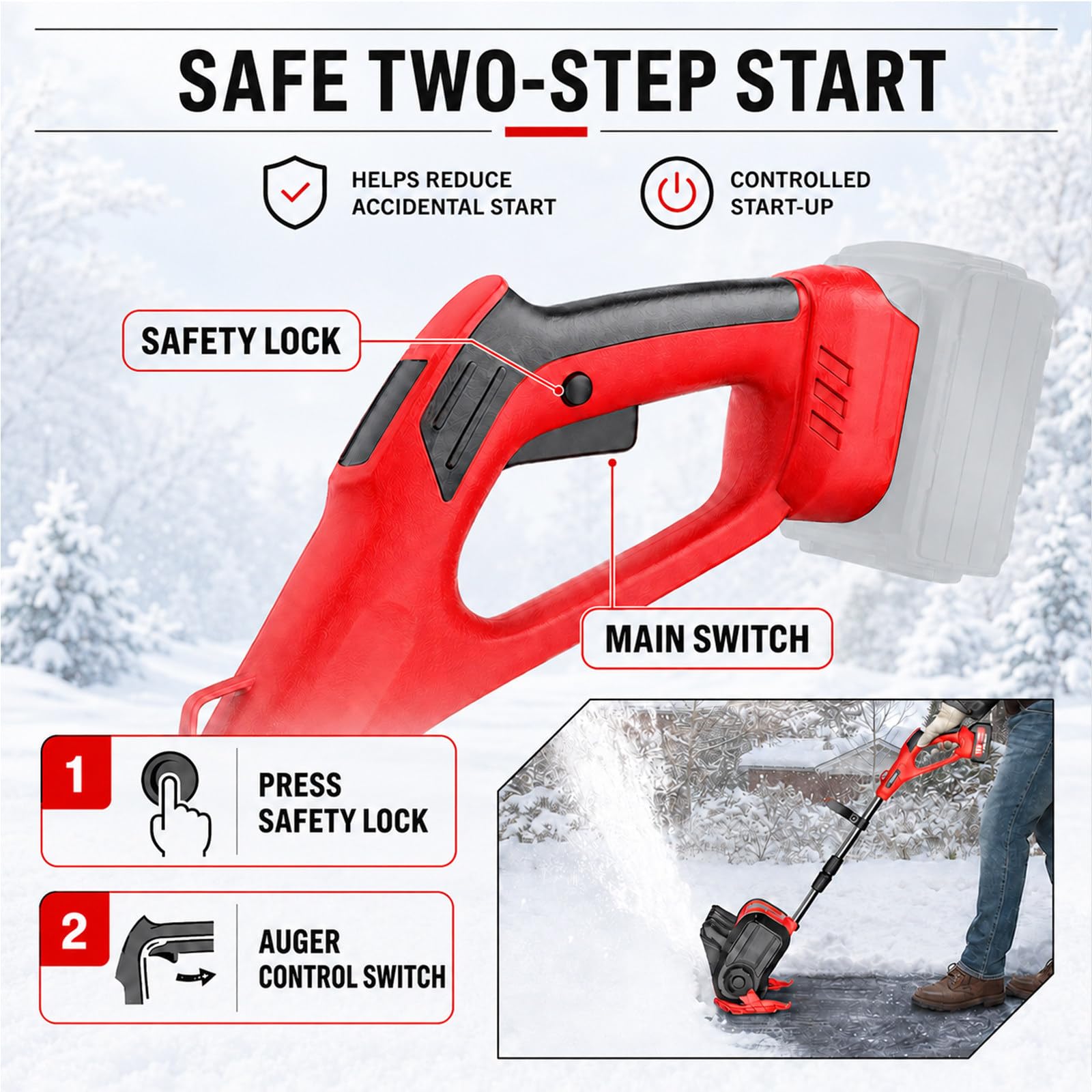 Pelle à Neige sans Fil avec Moteur Brushless 1200 W