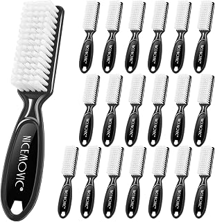NICEMOVIC 20 Pcs Nail Brush for Cleaning Fingernails, Handle Grip Scrubber Brush, Hand Fingernail Cleaner Manicure Tools Scrub Cleaning Brushes, Use for Toe and Nail (Black)