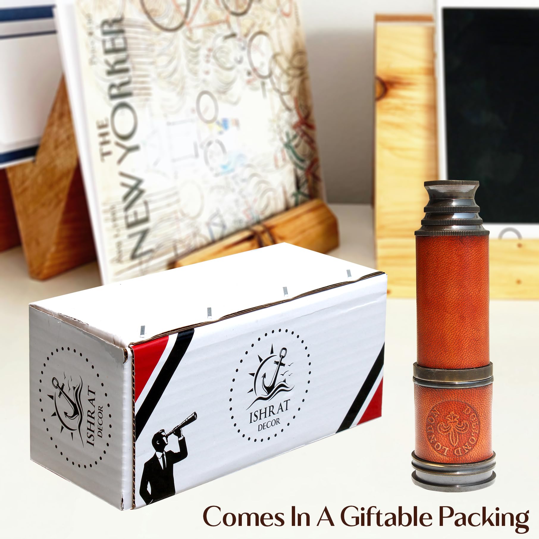 アンティーク望遠鏡　皮巻き　海賊型箱付 アンティーク望遠鏡 皮巻き 海賊型箱付 Amazon | Victoria